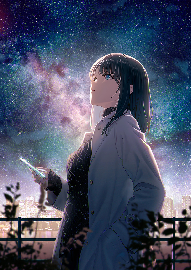 动漫长发少女主题女生插画原画高清手机电脑壁纸-cosers写真次元网