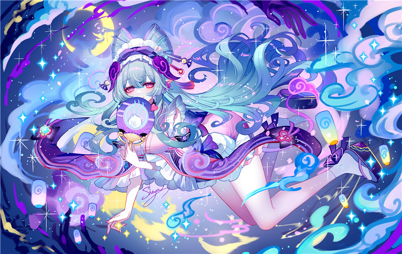 原神角色梦见月瑞希PNG立绘高清手机电脑壁纸原画p站插画图片素材-cosers写真次元网